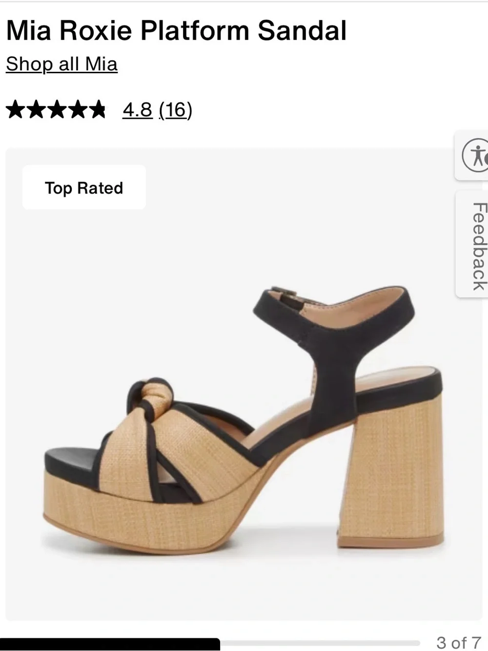 MIA Roxie Knot Platform Sandal - Black & Natural